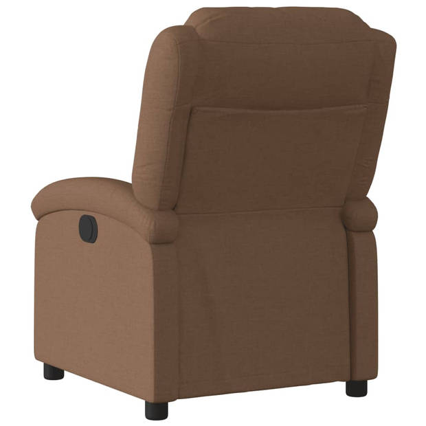 vidaXL Fauteuil verstelbaar stof bruin