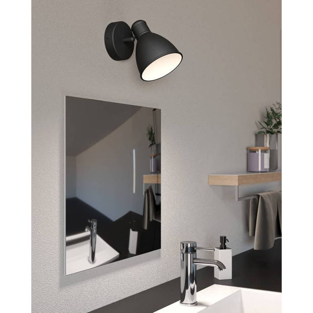 EGLO San Peri 1 Wandlamp - LED - 13 cm - Zwart;Wit