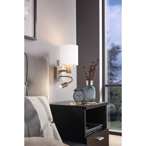 EGLO Pasteri Wandlamp - E27 - Ø 25 cm - Nikkelmat