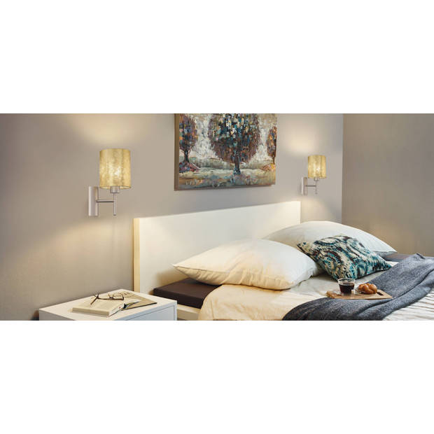 EGLO Viserbella Wandlamp - E27 - 1 lichts - Goud, beige