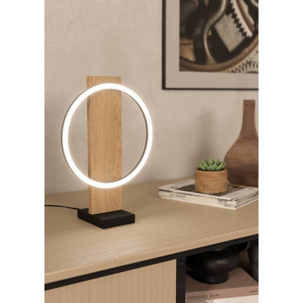 EGLO Boyal Tafellamp - LED - 42,5 cm - Zwart/Bruin/Landelijk/Wit