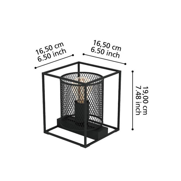 EGLO Catterick Tafellamp - E27 - 16,5 cm - Zwart