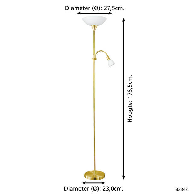 EGLO UP 2 Staande lamp - 27.5 cm - messing