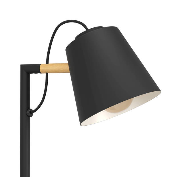 EGLO Lacey vloerlamp - E27(excl) - 159 cm - Hout/Staal - Zwart/Bruin