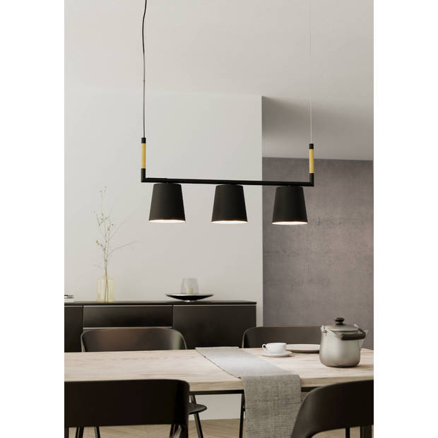 EGLO Lacey hanglamp - E27 - 78 cm - Hout - Zwart/Bruin