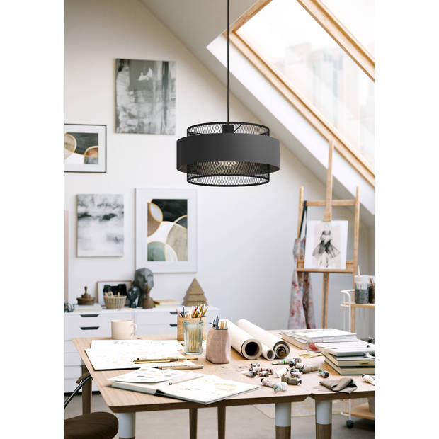 EGLO Bazely Hanglamp - E27 - 40 cm - Zwart