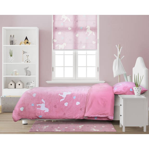 Sleeptime Glow in the dark Unicorn Dekbedovertrek - 140X200/220 + 1 x kussensloop 60x70 - Roze