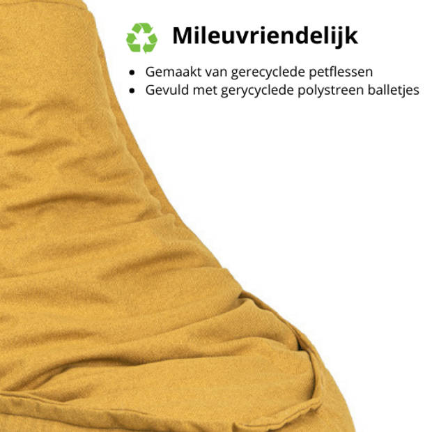 Parya - Zitzak Stoel Volwassenen - 95 x 75 cm - Beanbag Geel - Waterafstotend - Voor Binnen en Buiten