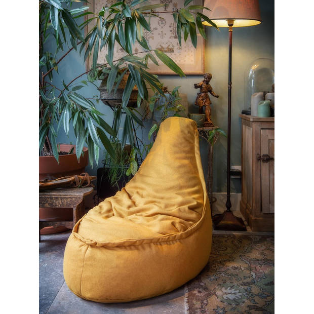 Parya - Zitzak Stoel Volwassenen - 95 x 75 cm - Beanbag Geel - Waterafstotend - Voor Binnen en Buiten