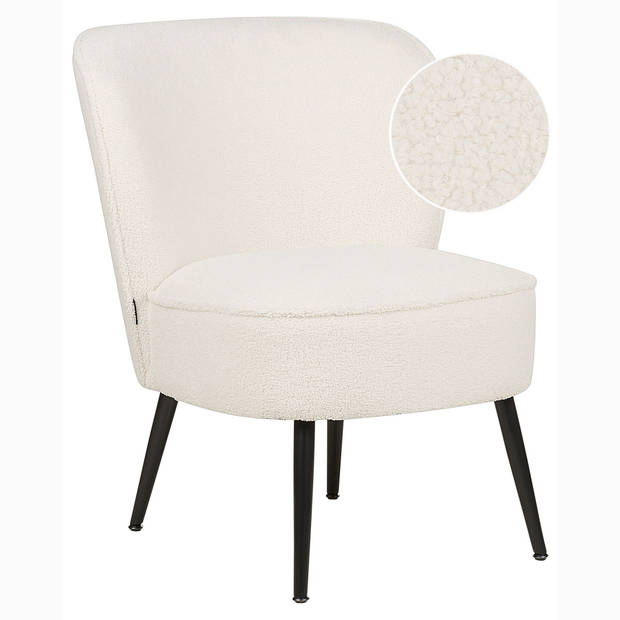 Beliani VOSS - Fauteuil-Wit-Bouclé