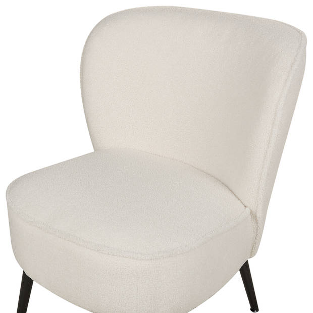 Beliani VOSS - Fauteuil-Wit-Bouclé