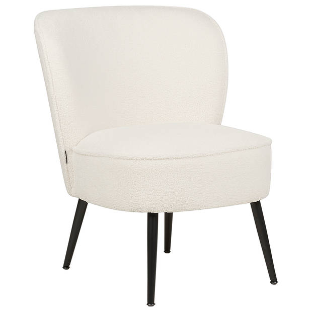 Beliani VOSS - Fauteuil-Wit-Bouclé