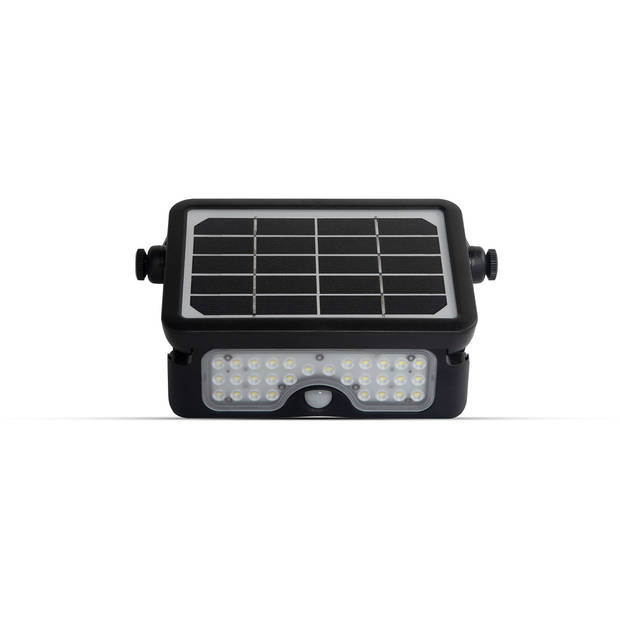 FlinQ Floodlicht - Solar Wandlamp - Solar Tuinverlichting - Bewegingssensor - 5W - Zwart