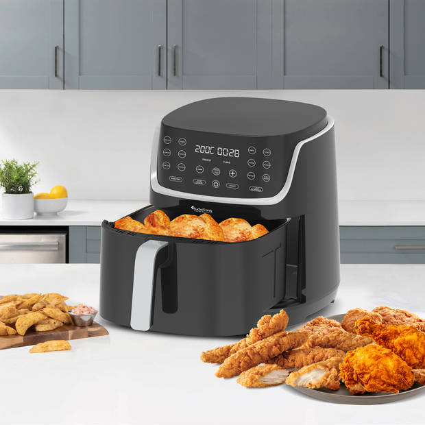 TurboTronic AF13D Airfryer XL - Heteluchtfriteuse - 8 Liter - Zwart