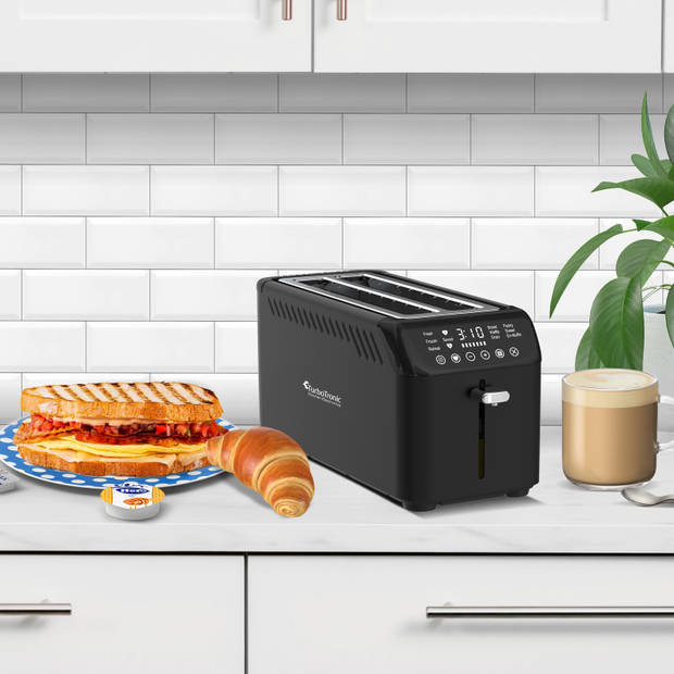 TurboTronic BF15 Digitale Broodrooster - Toaster met Variabele Bruining - Zwart