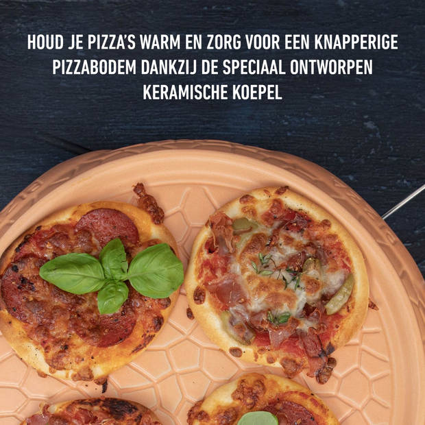 Pizza oven voor 4 personen, inclusief bakspatels, bakplaat en pizzavorm Gastronoma