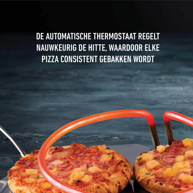 Pizza oven voor 4 personen, inclusief bakspatels, bakplaat en pizzavorm Gastronoma