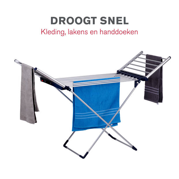 Dirt Devil Elektrisch Droogrek met Verwarming 230W - Staand Wasrek Inklapbaar - Wasdroogrek 12M Droogruimte