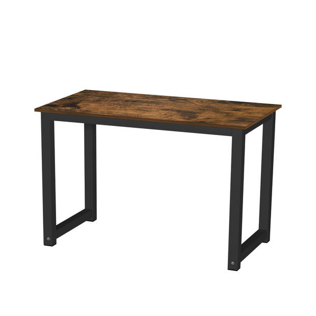 Bureau - computertafel - keukentafel - metaal hout - 120 cm x 60 cm - zwart