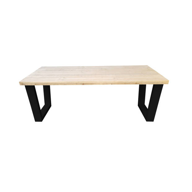 Wood4you - Eettafel - New York - industrial wood - hout - 180/90 cm - 180/90 cm Zwart - Eettafels