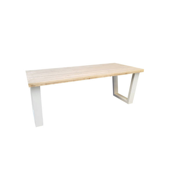 Wood4you - Eettafel - New York - industrial wood - hout - 180/90 cm - 180/90 cm Wit - Eettafels