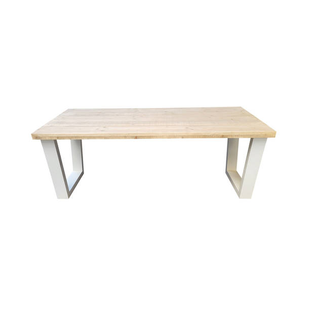 Wood4you - Eettafel - New York - industrial wood - hout - 200/90 cm - 200/90 cm Wit - Eettafels