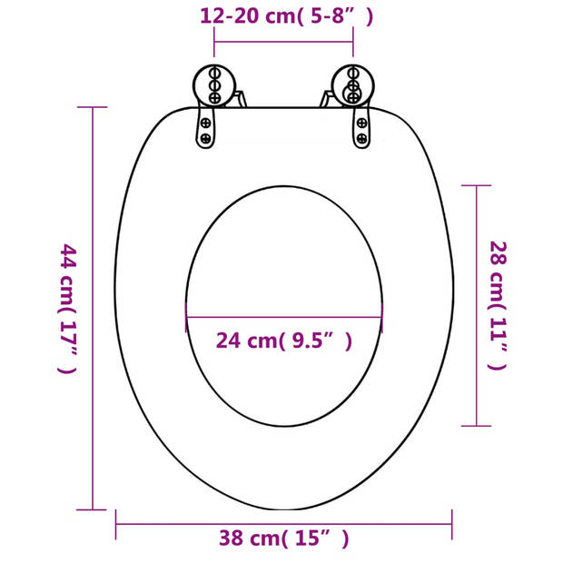 vidaXL Toiletbril zeester MDF