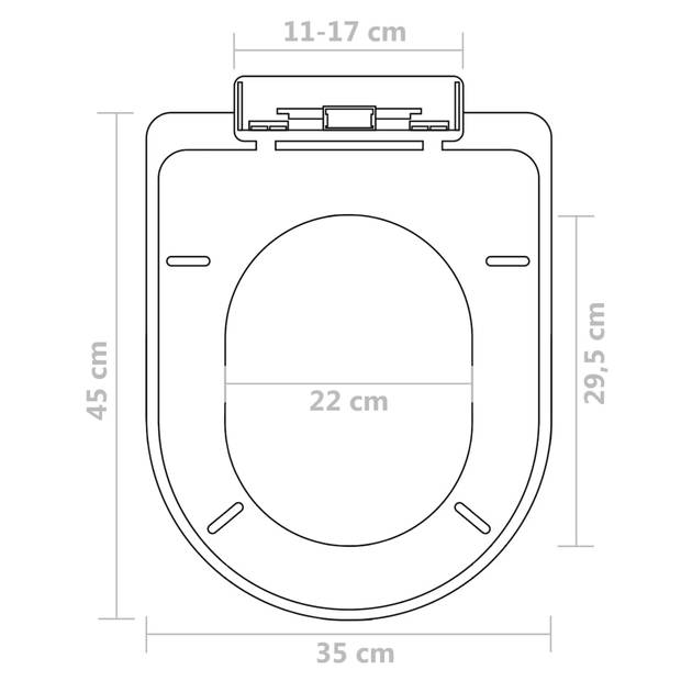 The Living Store Toiletbril - Soft-close - Wit - Kunststof (PP) - 48 x 35 cm - Verstelbaar - Geschikt voor alle