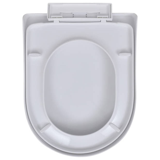 The Living Store Toiletbril - Soft-close - Wit - Kunststof (PP) - 48 x 35 cm - Verstelbaar - Geschikt voor alle