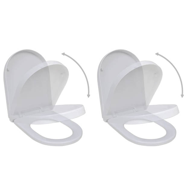 The Living Store Toiletbril - Soft-close - Wit - Kunststof (PP) - 48 x 35 cm - Verstelbaar - Geschikt voor alle