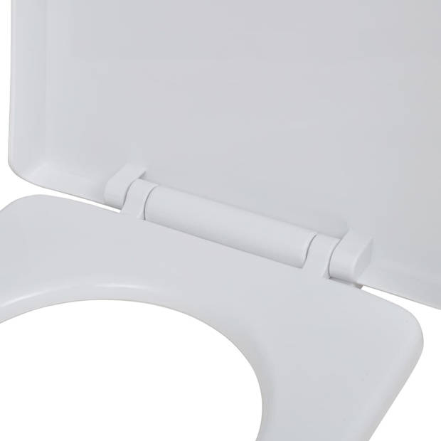 The Living Store Toiletbril - Soft-close - Wit - Kunststof (PP) - 48 x 35 cm - Verstelbaar - Geschikt voor alle