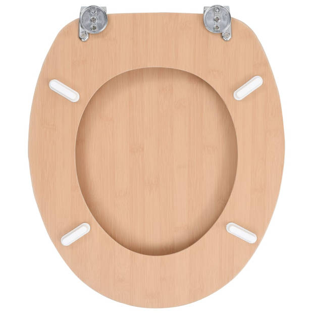 The Living Store Toiletbril - MDF - Chroom-zinklegering - 42.5 x 35.8 cm - 43.7 x 37.8 cm - 28 x 24 cm - 5 cm -