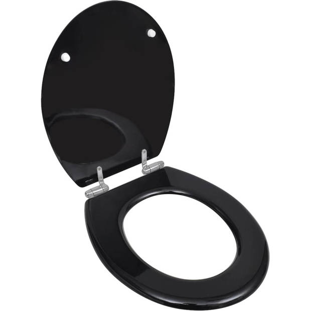 The Living Store Toiletbril - Soft-Close - Zwart - Totale afmetingen- 45 x 36 x 5 cm - Zitting- 42.5 x 36 cm - MDF -