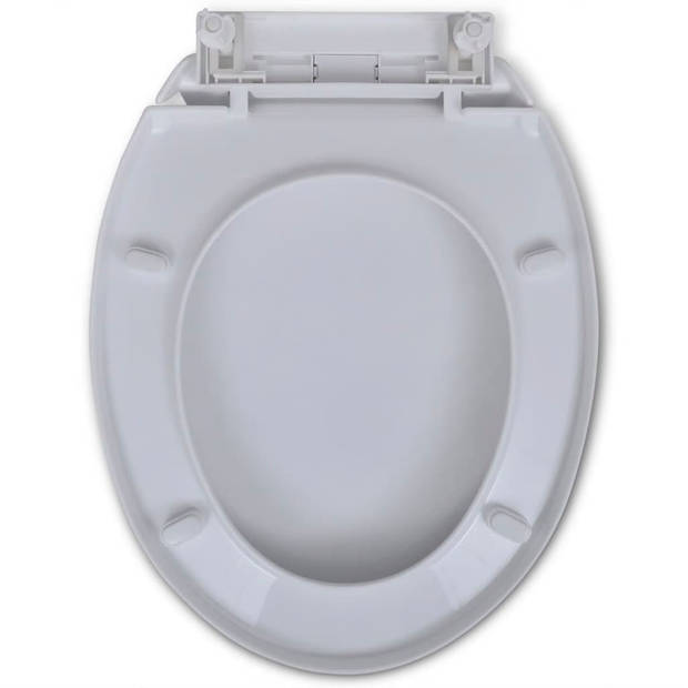 The Living Store Toiletbril - Ovaal - Polypropyleen - Wit - Soft Close - Geschikt voor alle toiletpotten - 46 x 34 cm -