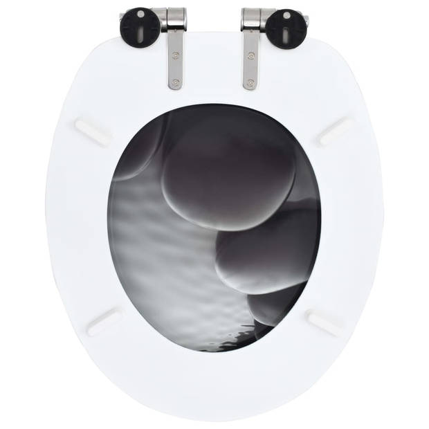 vidaXL Toiletbrillen 2 st met soft-close deksels MDF steenontwerp