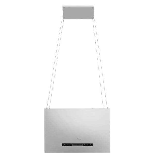 The Living Store Eilandafzuigkap - Hangend - Roestvrij Staal - 55 x 37 x (62 - 133.5) cm - LED-verlichting - 3-laags