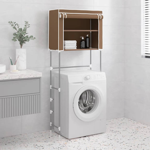 The Living Store Wasmachine Opbergrek - 71x29.5x170.5 cm - Sterke structuur - Ruimtebesparend - Flexibel gordijn -