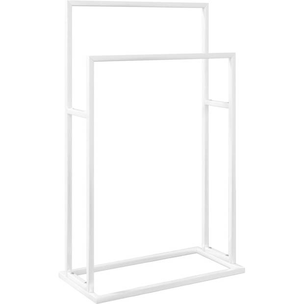 The Living Store Handdoekenrek Badkamer - 48 x 24 x 78.5 cm - Vrijstaand - Hoogwaardig IJzeren Frame met 2 Niveaus -