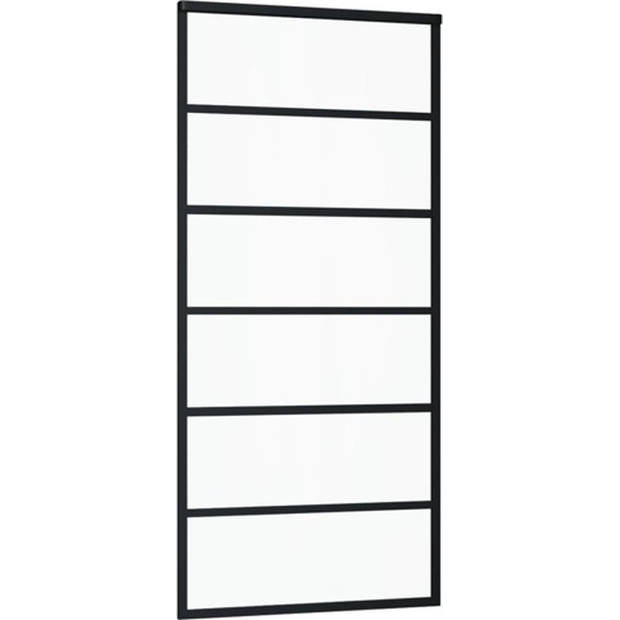 The Living Store Schuifdeur - ESG-glas - Aluminium - 90 x 205 cm - Geruisloos - Inclusief Montageaccessoires - Kleur-