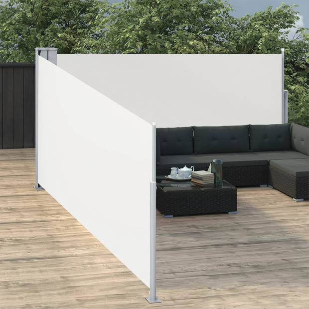 vidaXL Windscherm uittrekbaar 120x1000 cm crème