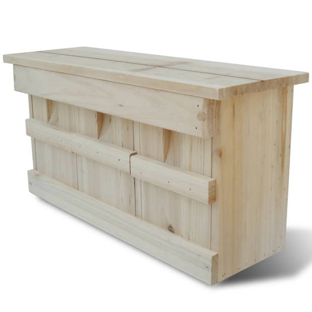 The Living Store Nestkastje Hout - 44 x 15.5 x 21.5 cm - Geschikt voor Mussen