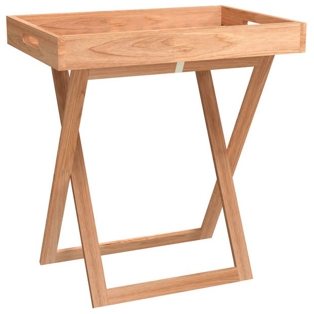 The Living Store dienbladtafel Massief Walnotenhout - Klassiek inklapbaar - 52 x 36 x 56.5 cm