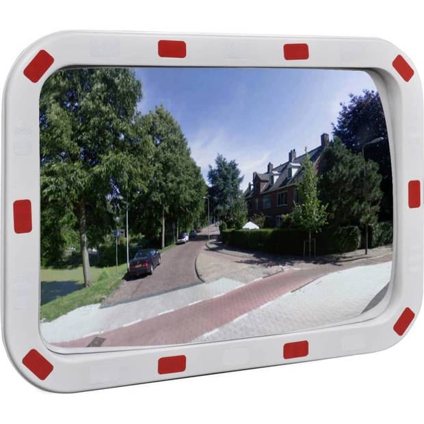 The Living Store Convexe verkeersspiegel - 40 x 60 cm - lichtgewicht PC-kunststofspiegel voor verkeersveiligheid