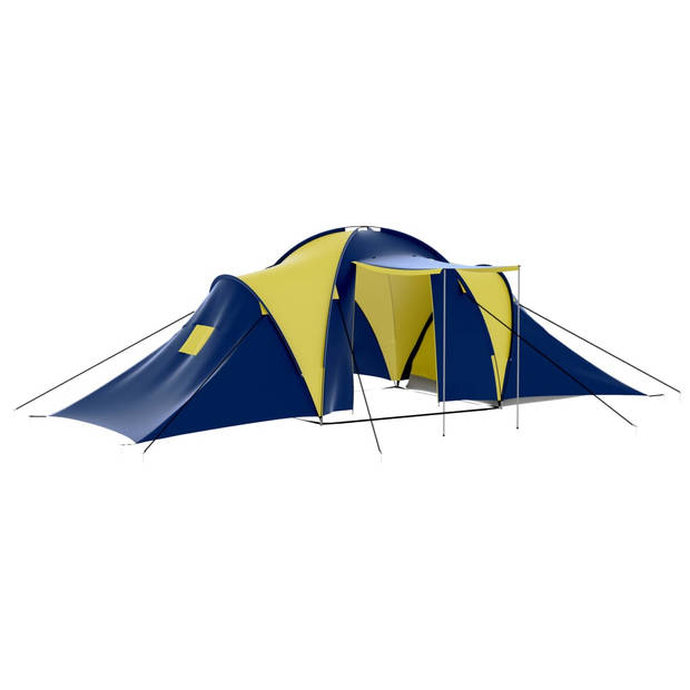 The Living Store Tent Groot Blauw/Geel - 590x400x185 cm - Geschikt voor 9 Personen - Ademend Materiaal -