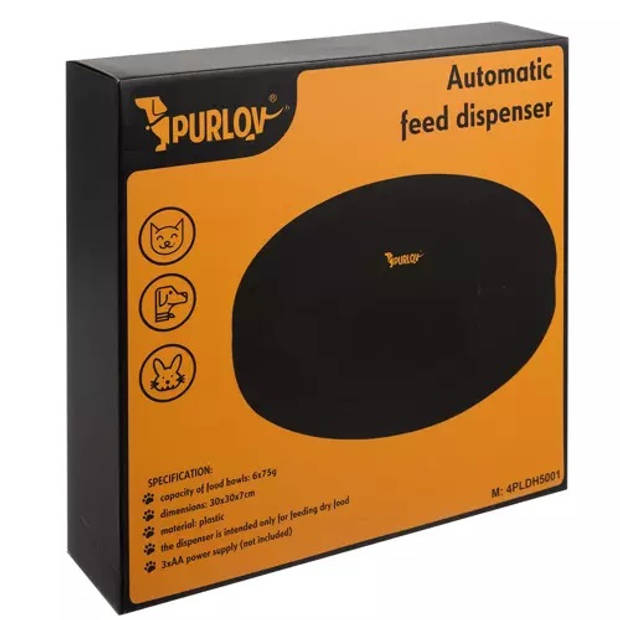 Purlov automatische voerbak met 24 uur timer en 6 vakken - Voor droog en natvoer