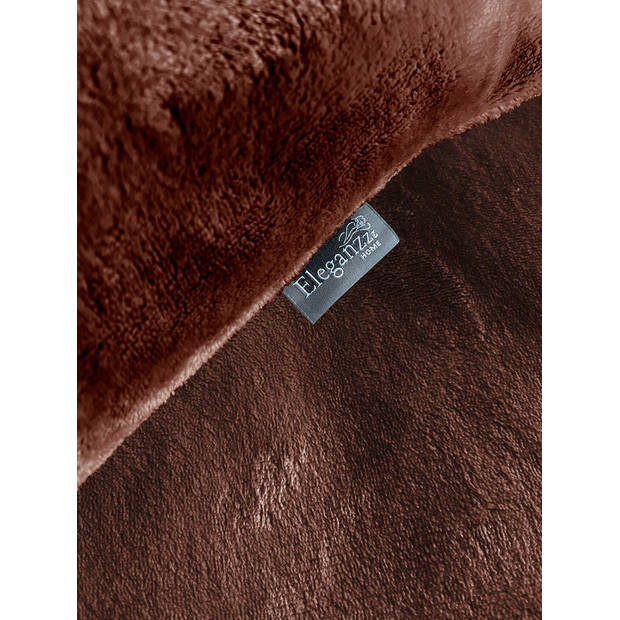 Eleganzzz Dekbedovertrek Flanel Fleece - roze bruin 200x200/220cm