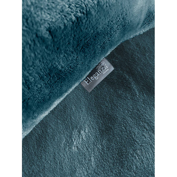 Eleganzzz Dekbedovertrek Flanel Fleece - blauw 200x200/220cm