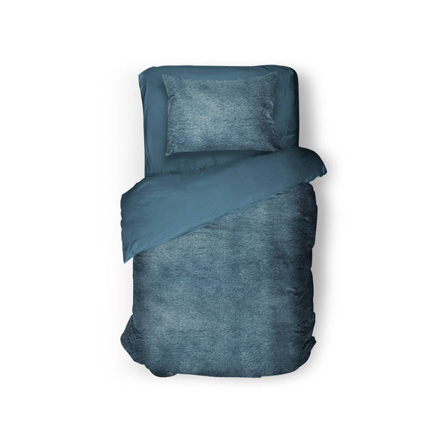 Eleganzzz Dekbedovertrek Flanel Fleece - blauw 140x200/220cm