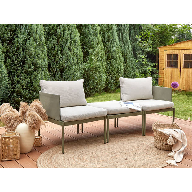 Beliani TERRACINA - Loungeset-Groen-Aluminium