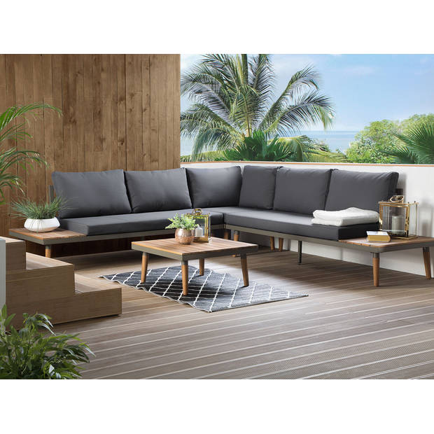 Beliani CORATO - Loungeset-Grijs-Acaciahout